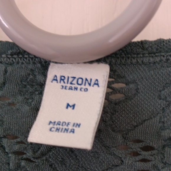 Arizona Jean Company Teal Lace Short Sleeve Top - Picture 2 of 7